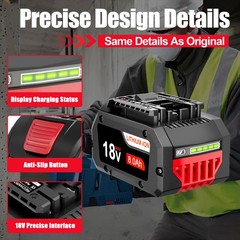 2 Pack 18V Battery For Bosch 18V 8.0AH Li-ion BAT609 BAT610G BAT618 GSR18V-LI
