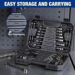 WORKPRO 22PC Ratcheting Wrench Set Metric 6-18mm&SAE 1/4-3/4″ Combination Wrench