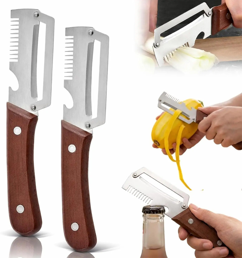 2Pcs Vegetable Peeler 3 in 1 Multi-Functional for Kitchen Stainless Steel Peeler