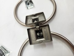LOT OF 2 Towel Ring Brushed Nickel- Square Style #62070
