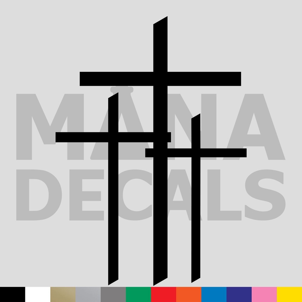 Triple Cross Vinyl Die Cut Decal Sticker – Three Calvary Jesus Christ God