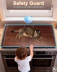 Stove Top Covers for Gas Burners & Electric Stove, Wooden Gas Stove Cover