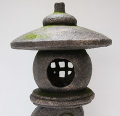24IN H Gray Stone Lantern Statue Garden Decor Garden Statue Pagoda Yard Decor