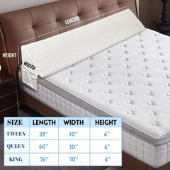 King/Queen Size Bed Wedge Pillow for Headboard Gap Filler Mattress Wedges Gray