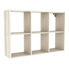 16.34 In. H X 23.98 In. W X 6.02 In. D Bleached Walnut Wood Mini 6-Cube Storage