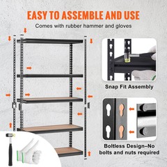VEVOR Storage Shelving Unit Garage Storage Rack 5-Tier Adjustable 2000 lbs Load