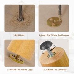 Yes4All 6 Inches Round Natural Solid Wood Furniture 6 inch,