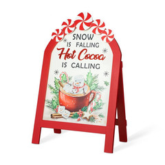 24.25 In. H Christmas Wooden Peppermint Easel Porch Decor