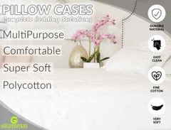 Hotel Quality Pillowcases Bulk Pack Poly Cotton Queen King Size Pillow Cover Set