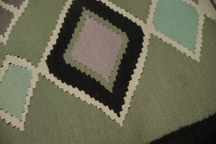 Green Geometric Kilim Area Rug 8×10 Flat-weave Oriental Turkish Any Room Carpet