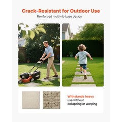 Uimoso 16Pcs Beige Decorative Walkway Pavers with Stakes, 15.5×15.5 in