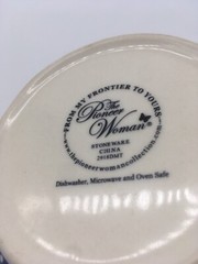 PIONEER WOMAN Stoneware Salad Bowl Plate White Yellow RED Floral Design