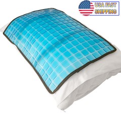 Cooling Gel Pillow Pad w Chill Gel Cells Cooling Mat For Hot Flashes, Dog & More