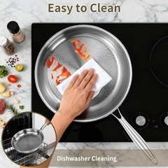 2025 New Titanium Hammered Pan Pro with Lid, Titanium Pans for Cooking -Durable