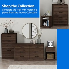 Ardent Nightstand with 1 Drawer, Dark Walnut