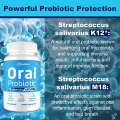 Oral Probiotics for Bad Breath for Adults 11 Billion CFU, Oral Dental Health …