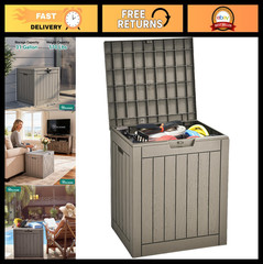 31 Gallon Waterproof Outdoor Storage Box, Lockable Lid for Patio, Pool & Garden