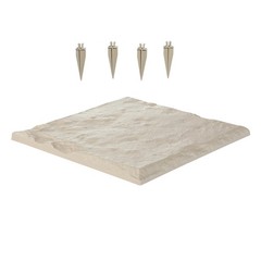Uimoso 16Pcs Beige Decorative Walkway Pavers with Stakes, 15.5×15.5 in