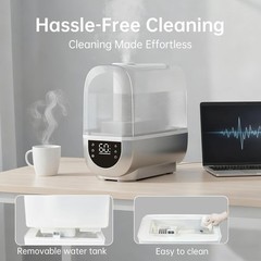Humidifiers for Bedroom, 6.5L Top Fill for Large Room, Cool and Warm Mist