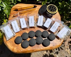 Resin Incense Starter Kit: Set of 8 Resin Sampler, Burner, Charcoal & Tongs
