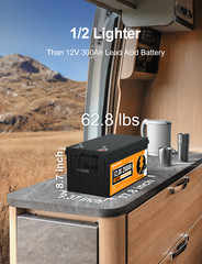 ECO-WORTHY 12V 280Ah 3584Wh 300Ah Bluetooth LiFePO4 Lithium Battery For RV Home