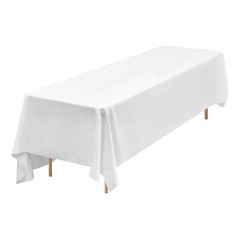 Uimoso 90×132 Inch White Rectangular Tablecloth for Weddings, Parties, 6 Pack