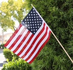 12 x 18 American Stick Flag large size with 30″x3/8″ Wood Staff Heavy duty