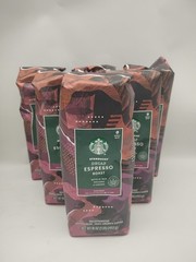 Starbucks Decaf Espresso Dark Roast Whole Bean Coffee 6-1lb / 16oz Bags