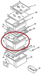 Upper Crisper Pan for Whirlpool WRS322FDAM04 ED2NHGXMT00 ED5PHAXSQ00 ED5JHEXTB00