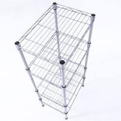 Rectangle Carbon Steel Metal Assembly 4-Shelf Kitchen Storage Rack Silver Grey