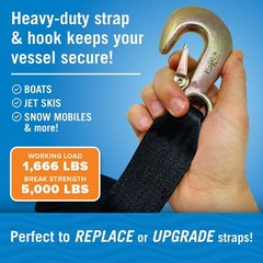 Boat Trailer Winch Strap with Hook Replacement 2″ x 20′