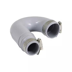 1 1/2 In. X 1 1/4 In. Flexible PVC Rubber Tubular Drain Trap with Stainless Stee