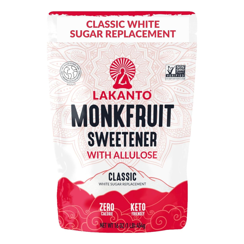 Lakanto Classic Monk Fruit Sweetener with Allulose, White Sugar Substitute from
