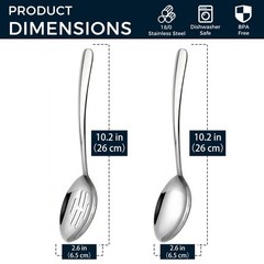 10.3-in Large Serving Spoons Set, 18/0 Stainless Steel, Heavy Duty, 2 Serving…