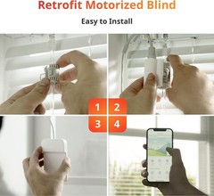 Smart Motorized Blinds Kit with Hub Mini Matter – Solar Powered & WiFi Control