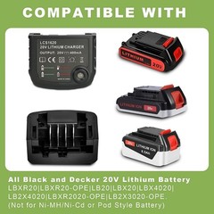 2 Pack 20V MAX 3.0Ah Battery and Charger Combo for BLACK+DECKER 20V Batteries