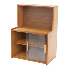 Kitchen Pantry Cabinet Small Storage Cabinet Cupboard with Sliding Glass Doors