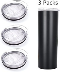 20oz Skinny Tumbler Replacement Lids 1/3 Pack2.75in Cup Mouth Compatible