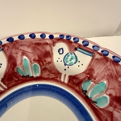 2 Ceramica Vietri Solimene Italy 9.5” Pasta or Salad Bowl Chicks Birds Chicken 2