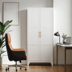 Freestanding Kitchen Pantry Storage Cabinet 3 Adjustable Shelves Metal Cupboards