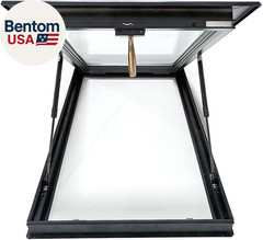Manual Venting Roof Skylight Aluminum Double Glass Window 35 x 20