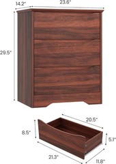 3 Drawer Dresser for Bedroom, Wooden Dresser with Deep Storage & Wide Top