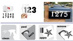 Mailbox Address Numbers Decal Sticker Window Door Wall Sign, IMPACT ITALIC BOLD