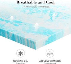 Memory Foam Mattress Topper Sleeper Sofa Thick Gel Infused Bed Toppers 2″ 3″