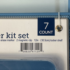 Meijer Locker Kit Set 7-Piece Blue Magnetic Shelf Mirror Dry Erase New