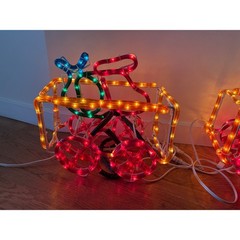 Vintage Sylvania Santas Train Rope Light Multicolor Chasing Christmas Decor Rare