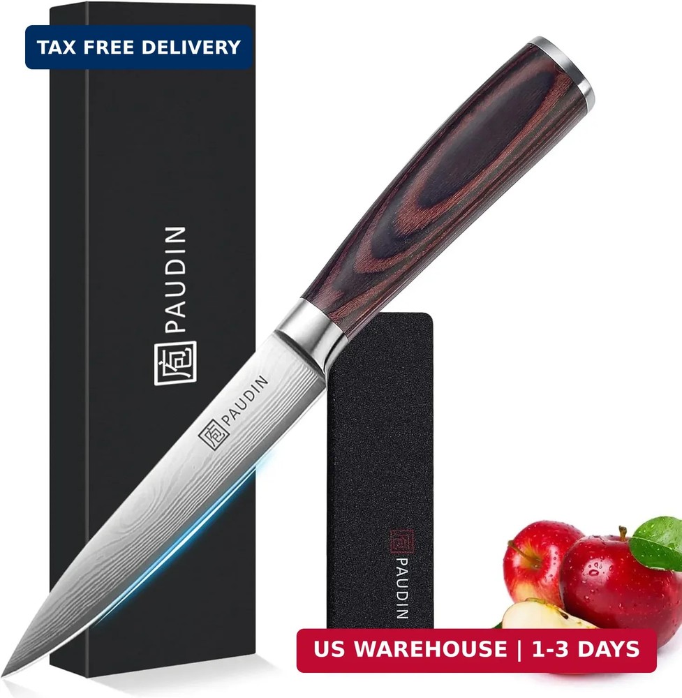 PAUDIN Utility Knife, 5 Inch Chef Knife, Ultra Sharp High Carbon Stainless Steel