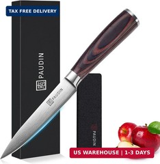 PAUDIN Utility Knife, 5 Inch Chef Knife, Ultra Sharp High Carbon Stainless Steel