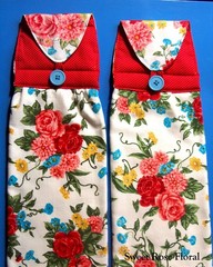 Set of 2 New Handmade Hanging Kitchen Towels, Pioneer Woman, Sweet Rose U Choose