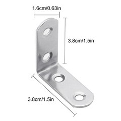 1.5″ L-Shaped Bracket Corner Brace Stainless Steel Bracket Right Angle w/Screws